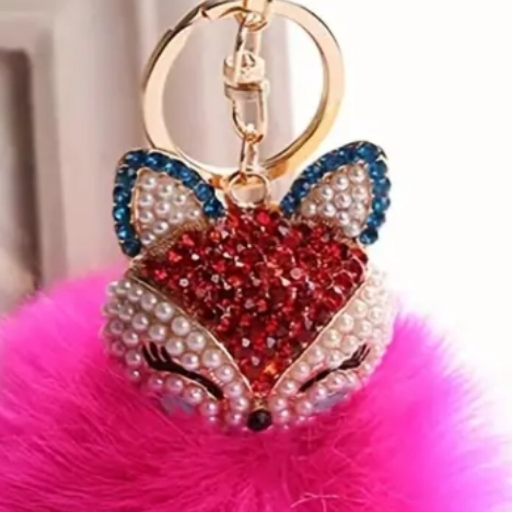 Fifi the Fox ๐ฆโจ Fox Rhinestone Bag Charm & Keychain - Picture 3 of 9